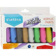 Starpak akrilfesték készlet - 8x25 ml - metál színek tempera