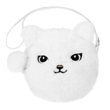 Starpak Cicás szőrmés kör alakú válltáska - Fehér cica gyerek hátizsák, táska