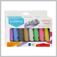 Starpak metálfényű akrilfesték 8 szín 25ml 484980 akrilfesték