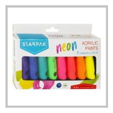 Starpak neon akrilfesték 8 szín 25ml 484981 akrilfesték