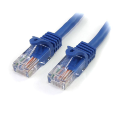 Startech 45PAT3MBL UTP CAT5e Patch kábel 3m Kék kábel és adapter