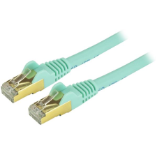 Startech 6ASPAT2MAQ STP CAT6a Patch kábel 2m Türkiz kábel és adapter