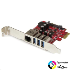 StarTech.com 3x USB 3.0 + Gigabit Ethernet bővítő kártya PCIe /PEXUSB3S3GE/ vezérlőkártya