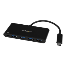 Startech .com 4 Port USB C Hub with 4 USB Type-A Ports (USB 3.0 SuperSpeed 5Gbps) - 60W Power Delivery Passthrough Charging - USB 3.2 Gen 1 Laptop Hub Adapter - MacBook, Dell (HB30C4AFPD) hub és switch