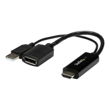 Startech .com 4K 30Hz HDMI to DisplayPort Video Adapter w/ USB Power - 6 in - HDMI 1.4 (Male) to DP 1.2 (Female) Active Monitor Converter (HD2DP) - video converter - black (HD2DP) kábel és adapter