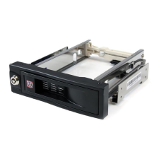 Startech .com 5.25in Trayless Hot Swap Mobile Rack for 3.5in Hard Drive - Internal SATA Backplane Enclosure - Lockable drive bay (HSB100SATBK) - storage mobile rack (HSB100SATBK) asztali számítógép kellék