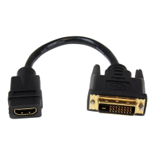 Startech .com 8in HDMI to DVI-D Video Cable Adapter - HDMI Female to DVI Male - HDMI to DVI Dongle Adapter Cable (HDDVIFM8IN) - video adapter - HDMI / DVI - 20.32 cm (HDDVIFM8IN) kábel és adapter