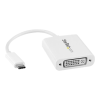 Startech .com USB C to DVI Adapter - White - 1920x1200 - USB Type C Video Converter for Your DVI D Display / Monitor / Projector (CDP2DVIW) - external video adapter - white (CDP2DVIW)