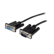 Startech DB9 M - DB9 F Hosszabbítókábel 2m Fekete kábel és adapter