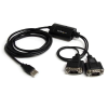 Startech ICUSB2322F 2 Port FTDI USB - Serial RS232 összekötő kábel 1.8m - Fekete