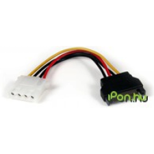 Startech Molex SATA táp Átalakító Fekete 15cm LP4SATAFM6IN kábel és adapter