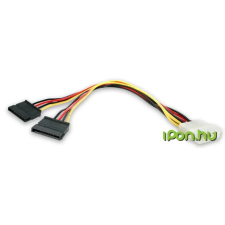 Startech Molex SATA táp Átalakító Fekete 30cm PYO2LP4SATA kábel és adapter