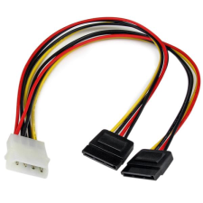 Startech PYO2LP4SATA LP4 apa - 2x SATA táp anya kábel 0.3m kábel és adapter