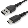 Startech RUSB2AC1MB USB-A apa - USB-C apa 2.0 Adat és töltőkábel - Fekete (1m)