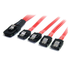 Startech SAS8087S450 SCSI apa - 4x SATA anya kábel 0.5m - Piros kábel és adapter