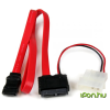 Startech SATA Slim SATA + Molex Összekötő Piros 91cm SLSATAF36