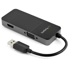 Startech USB 3.0 VGA/D-Sub + HDMI Átalakító Fekete 10cm USB32HDVGA kábel és adapter