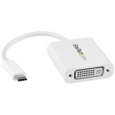 Startech USB-C apa - DVI-I anya adapter - Fehér kábel és adapter