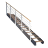 StarWood Treppen Kos lépcső 16 lépcsőfokkal tölgyfa rusztikus 87 cm dizájnkorlát antracit FSC®