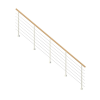 StarWood Treppen StarWood Kos fémkorlát kerek tölgyfa kapaszkodóval 450 cm fehér FSC®