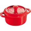 Staub Mini kerek kerámia fazék, Staub 200 ml, piros