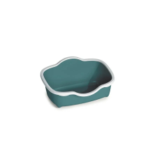 STEFANPLAST Chic Open 56x38,5x26cm macska WC levehető peremmel fehér/sötét zöld macskatoalett