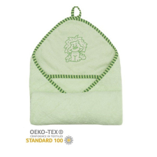 Stella fürdőlepedő hímzett 110x110 zöld oroszlán babatörülköző, kifogó