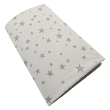 Stella lepedő strech pamut 60x120/70x140cm szürke csillagok babaágynemű, babapléd