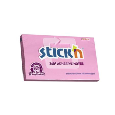 Stick'n Öntapadó jegyzettömb, 76x127 mm, 100 lap, STICK N, rózsaszín post-it