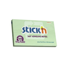 Stick'n Öntapadó jegyzettömb, 76x127 mm, 100 lap, STICK N, zöld post-it