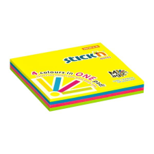 Stick'n öntapadó jegyzettömb, 76x76 mm, 100 lap, stick n &quot;magic pad&quot; neon színek 21571 jegyzettömb