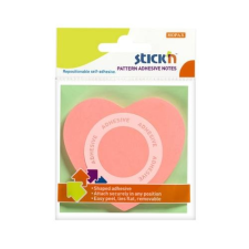 Stick'n Öntapadó jegyzettömb STICK`N 70x70mm 360°-ban tapadó szív forma rózsaszín 50 lap jegyzettömb