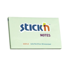 Stick'n Öntapadó jegyzettömb STICK`N 76x127mm pasztel zöld 100 lap jegyzettömb