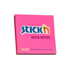 Stick'n Öntapadó jegyzettömb STICK`N 76x76mm neon pink 100 lap jegyzettömb