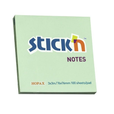 Stick'n Öntapadó jegyzettömb STICK`N 76x76mm pasztel zöld 100 lap jegyzettömb