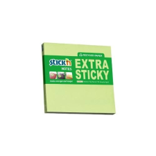 Stick'n Öntapadó jegyzettömb STICK`N extra erős 76x76mm újrahasznosított pasztel zöld 90 lap jegyzettömb