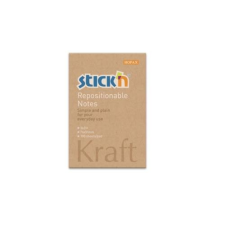 Stick'n Öntapadó jegyzettömb STICK`N Kraft notes 76x51mm újrahasznosított natúr barna 100 lap jegyzettömb