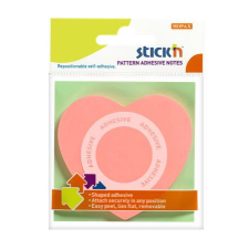 Stick'n Öntapadó jegyzettömb, szív alakú, 70x70 mm, 50 lap, STICK N, rózsaszín post-it