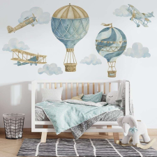 Stickers Shop Falmatrica léghajók repülők felhők kék arany 100x70 cm tapéta, díszléc és más dekoráció