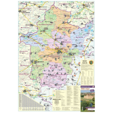 Stiefel Békés megye térkép, Békés megye falitérkép fémléces, fóliás 70x100 cm térkép