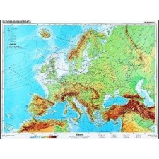 Stiefel Európa domborzata falitérkép DUO (hátoldal: vaktérkép) 160x120 cm faléces, fóliás térkép