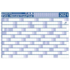 Stiefel Éves tervező és projekt naptár, kétoldalas, fémléces, kék színű filctollal, 70x100 cm, 20... naptár, kalendárium
