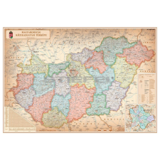 Stiefel Magyarország közigazgatása különleges színezésű fémléces falitérkép térkép