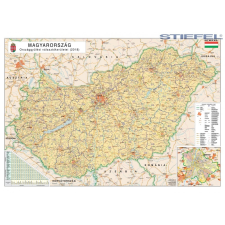 Stiefel Magyarország országgyűlési választókerületei 2018 fémléccel, fóliázva, Magyarország falitérkép 100x70 cm térkép