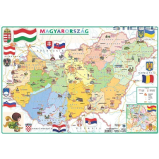 Stiefel Magyarország térkép gyerekeknek közigazgatás / domborzat asztali alátét A3 kétoldalas térkép
