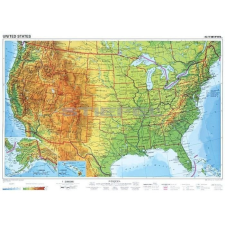 Stiefel USA, domborzati + politikai DUO (angol) térkép