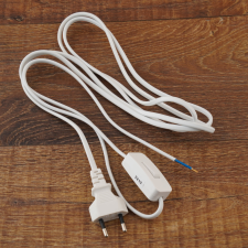 Stilo Flexo dugvillával szerelt MTL vezeték, kapcsolós 2,3fm 2x0,75mm2 fehér villanyszerelés