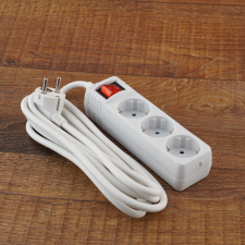 Stilo hálózati elosztó 3db aljzat 3fm vezetékkel, kapcsolóval hosszabbító, elosztó