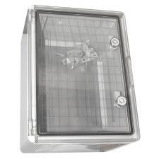 Stilo műanyag elosztószekrény átlátszó ajtóval 300x250x150mm, IP65, ABS, fém villanyszerelés