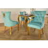  Stílusos étkezőszék Rococo Levia fej türkizkék bársony - arany